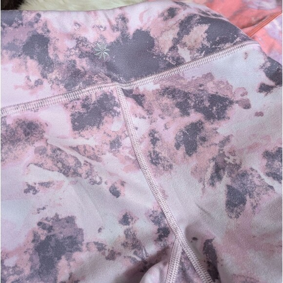 ATHLETA GIRL HIGH RISE CHIT CHAT LEGGINGS Moonstone Purple Tie-Dye S Small 7 - Picture 2 of 9